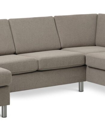 Wendy Set Right Sofa Chaiselong Antelope Beige Polyester Stof Børstet Aluminium