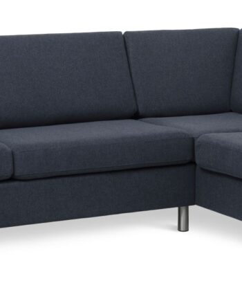 Wendy Set Right Sofa Chaiselong Blå Polyester Stof Børstet Aluminium