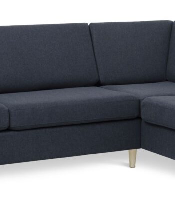 Wendy Set Right Sofa Chaiselong Blå Polyester Stof Natur Træ