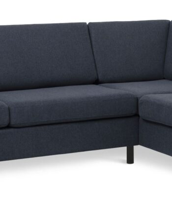 Wendy Set Right Sofa Chaiselong Blå Polyester Stof Sort Træ