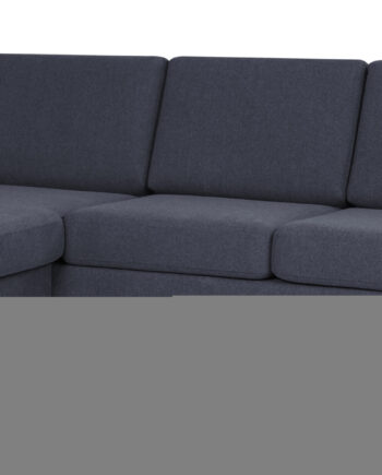 Wendy Set Sofa Chaiselong Blå Polyester Stof Natur Træ