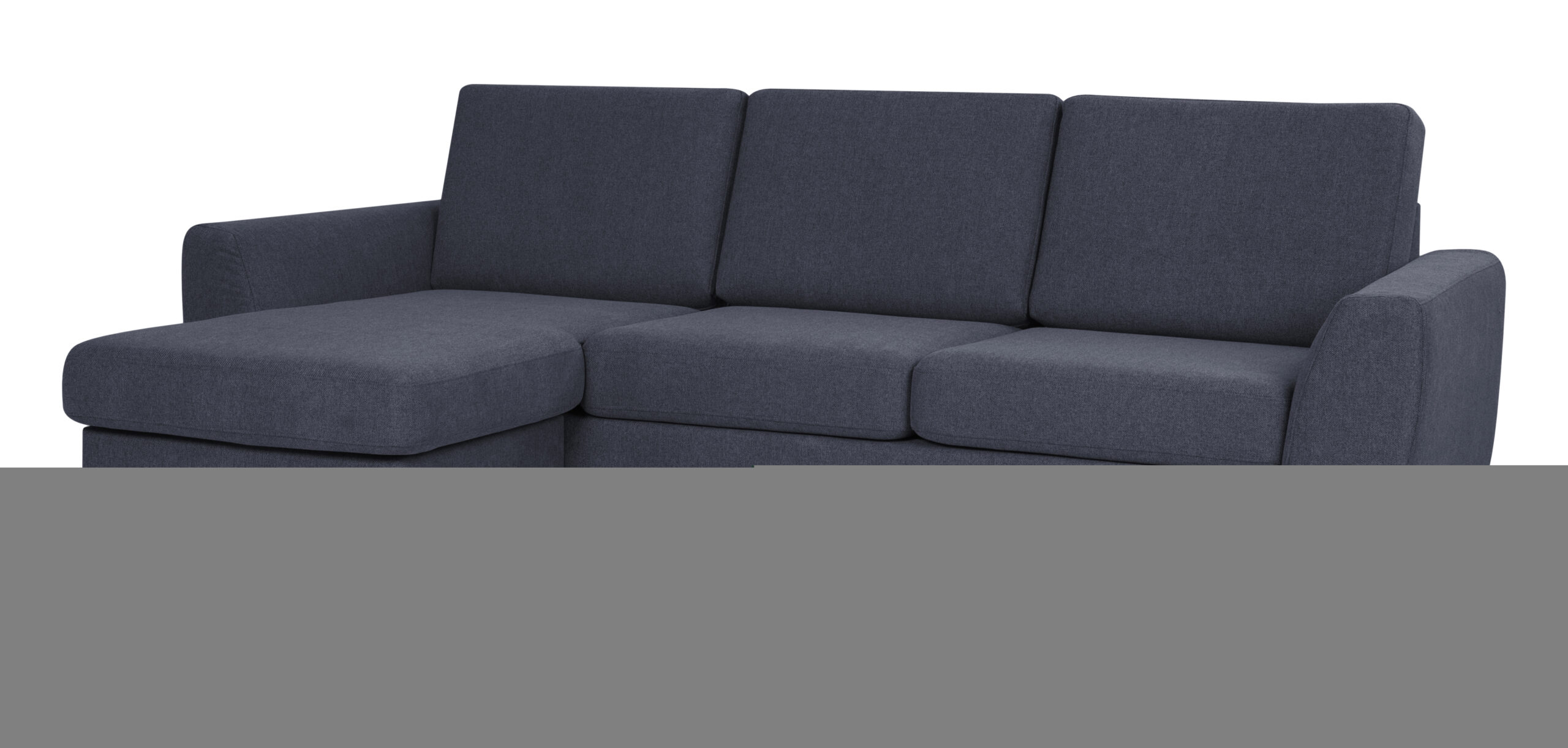 Wendy Set Sofa Chaiselong Blå Polyester Stof Natur Træ