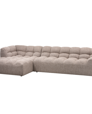 Woood Allure Sofa Venstre Chaiselong Brun Melange Vævet Stof