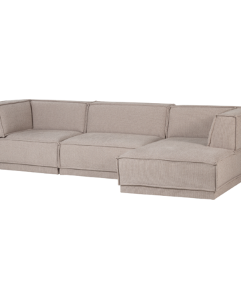 Woood Manu Pers Sofa Højre Chaiselong Natur Grov Chenille Polyester Stof