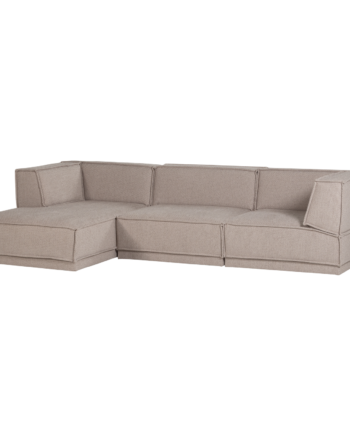Woood Manu Pers Sofa Venstre Chaiselong Natur Grov Chenille Polyester Stof