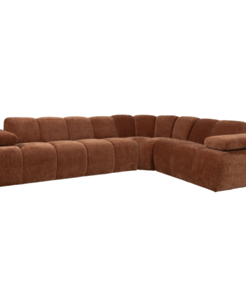Woood Mojo Hjørnesofa Højre Rustbrun Fløjl Stof