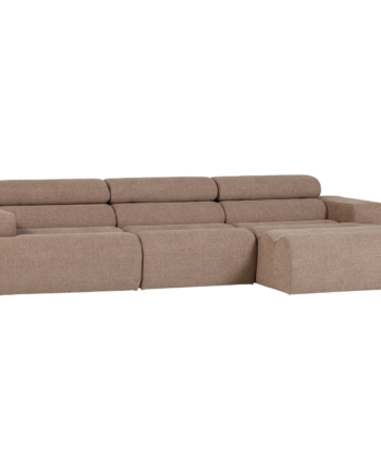 Woood Novi Sofa Højre Chaiselong Justerbar Nakkestøtte Taupe Boucl Stof