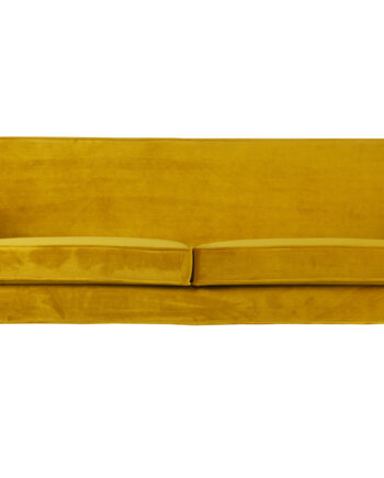Woood Rocco Sofa Okker Polyester Fløjl Sort Bøgetræ
