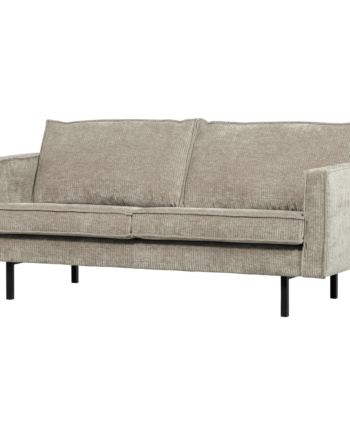 Woood Rodeo Pers Sofa Mørk Sand Fløjl Stof Metal