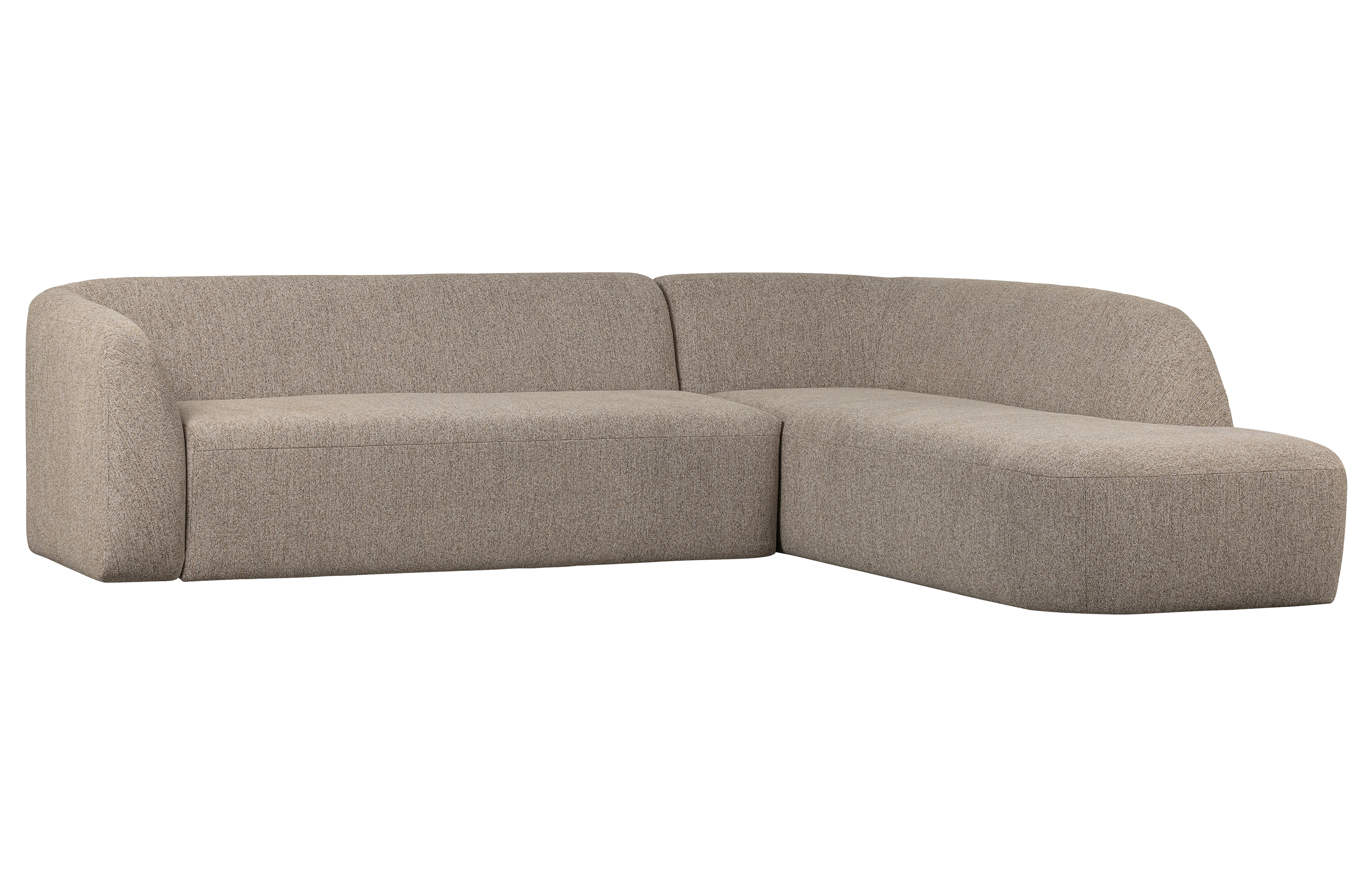 Woood Sloping Hjørnesofa Højre Natur Melange Chenille Polyester