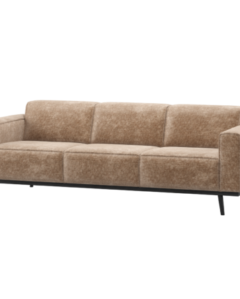 Woood Statement Pers Sofa Taupe Chenille Fløjl Stof Birketræ 230cm