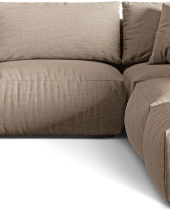 Chaiselong Hjørnesofa Micadoni Chris Højrevendt Sand Lins Strukturstof Pers B295xd290xh80