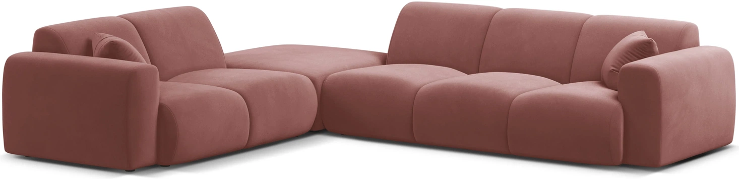 Chaiselong Hjørnesofa Micadoni Molino Venstrevendt 315x250 Flamingorosa Casino Velour