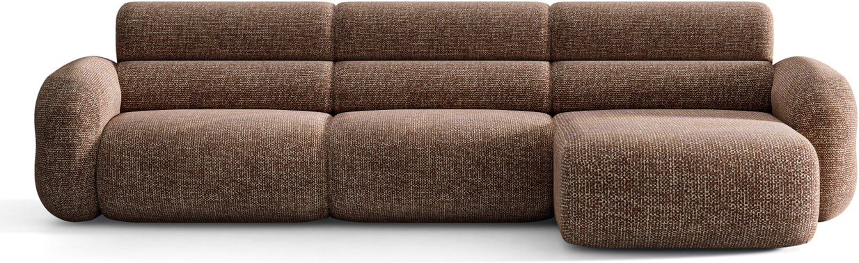 Chaiselong Hjørnesofa Micadoni Neo Højrevendt Pers 305x165 Brun Chenille Silencio