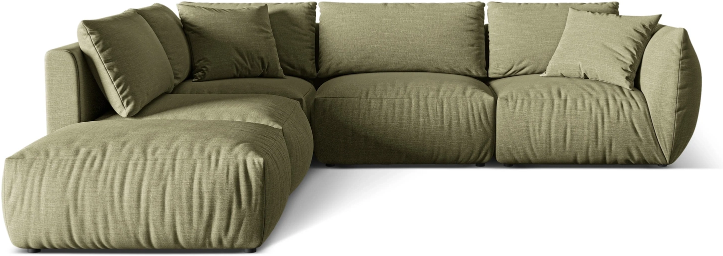Chaiselongsofa Hjørnesofa Micadoni Chris Venstrevendt Lys Grøn Strukturvævet Stof Lins B295d290 Plads Til Personer