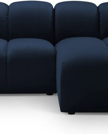 Chaiselongsofa Hjørnesofa Micadoni Diana Højrevendt Kongeblå Velour B334d182h72