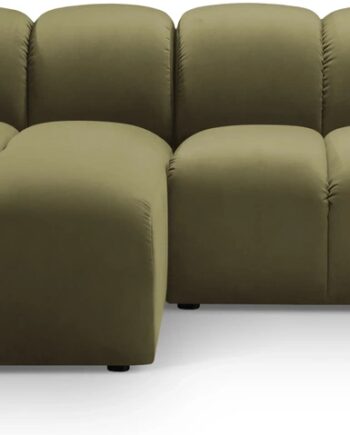 Chaiselongsofa Hjørnesofa Micadoni Diana Venstrevendt Grøn Velour B334 D182