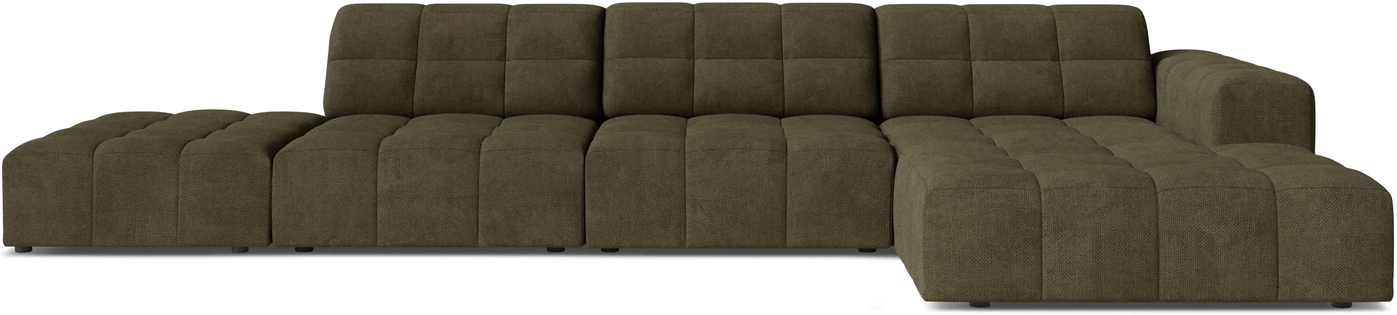 Chaiselongsofa Hjørnesofa Micadoni Jennifer Højrevendt Chenille Eden Olive Grøn B348d167h78 Personers