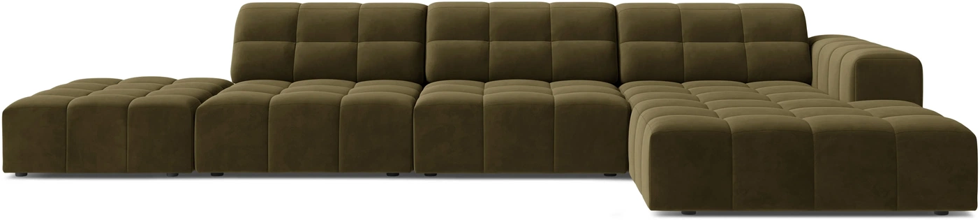 Chaiselongsofa Hjørnesofa Micadoni Jennifer Højrevendt Grøn Velour Bluvel B348 D167 H78