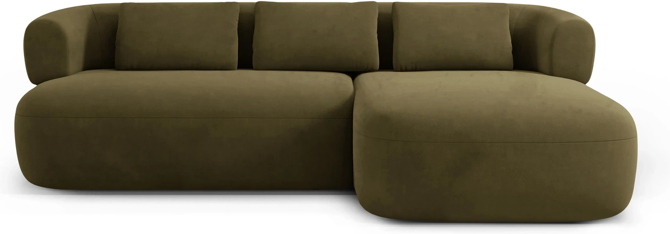 Chaiselongsofa Hjørnesofa Micadoni Jenny Højrevendt 225 Grøn Salvador Velour