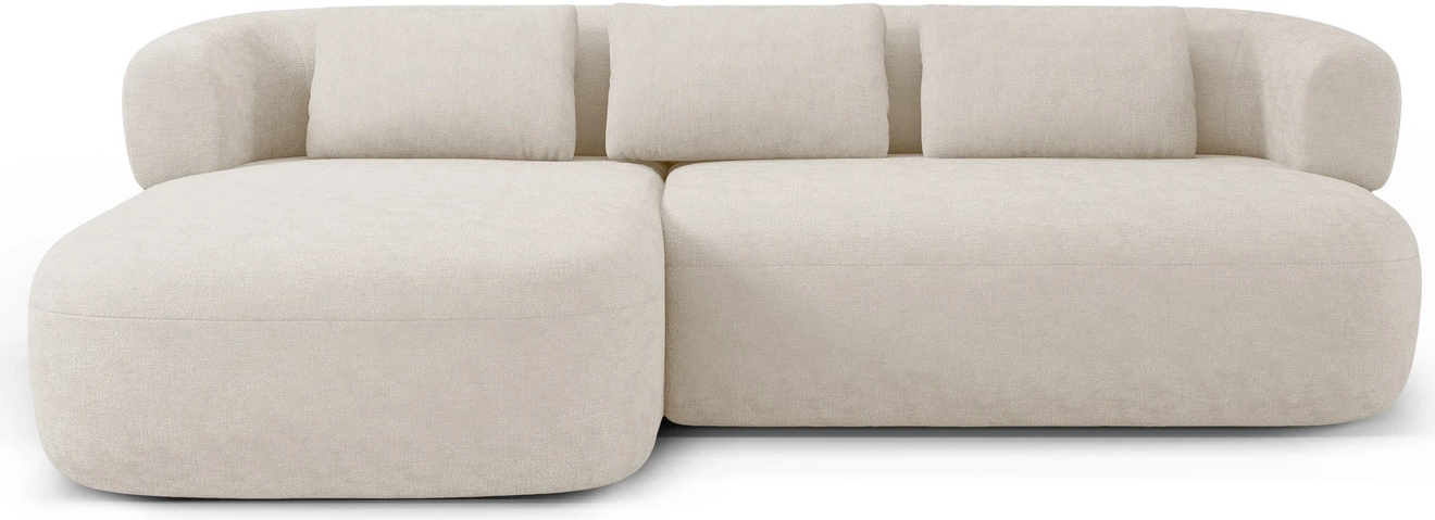 Chaiselongsofa Hjørnesofa Micadoni Jenny Venstrevendt Chenille Lys Beige 225x145x73 Pers Inkl Pyntepuder