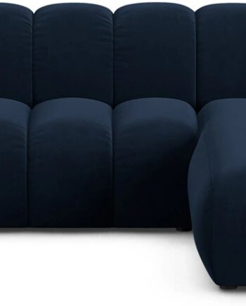 Chaiselongsofa Hjørnesofa Micadoni Lupine Højrevendt Kongeblå Velour Pers B290 D177 H70