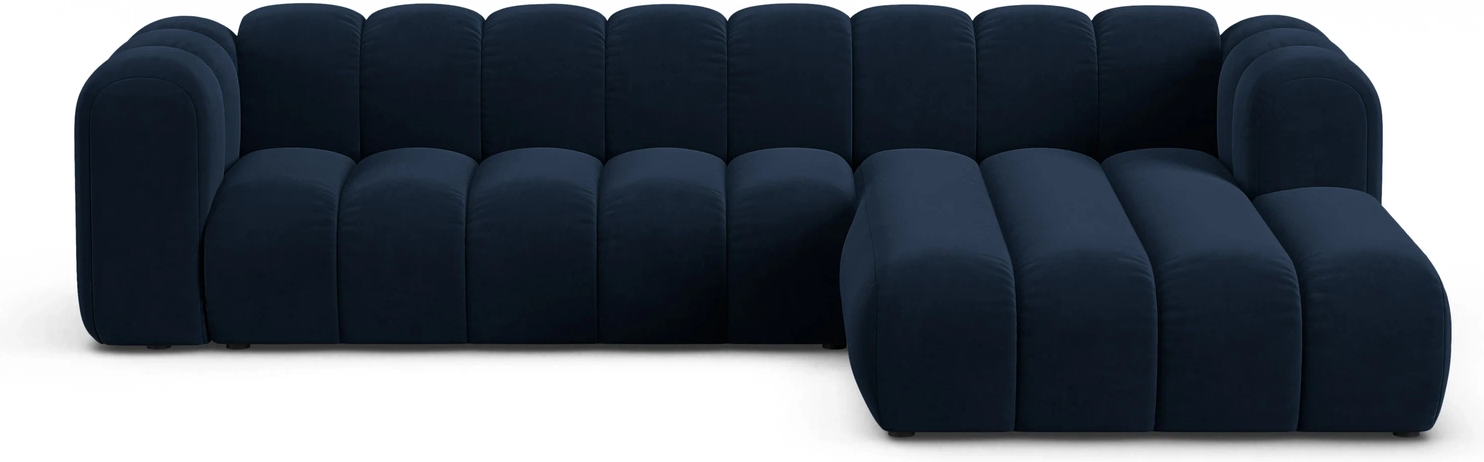 Chaiselongsofa Hjørnesofa Micadoni Lupine Højrevendt Kongeblå Velour Pers B290 D177 H70