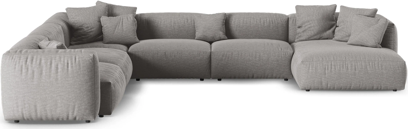 Chaiselongsofa Hjørnesofa Micadoni Martina Venstrevendt 420x330 Pers Lys Grå Boston Strukturstof Sædedybde