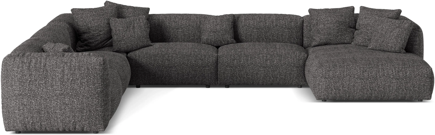 Chaiselongsofa Hjørnesofa Micadoni Martina Venstrevendt Antracit Boucl Monet Pers B406xd316