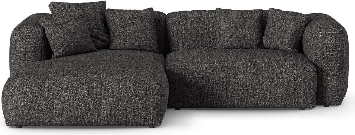 Chaiselongsofa Hjørnesofa Micadoni Martina Venstrevendt Monet Boucl Antracit 280 Sædedybde