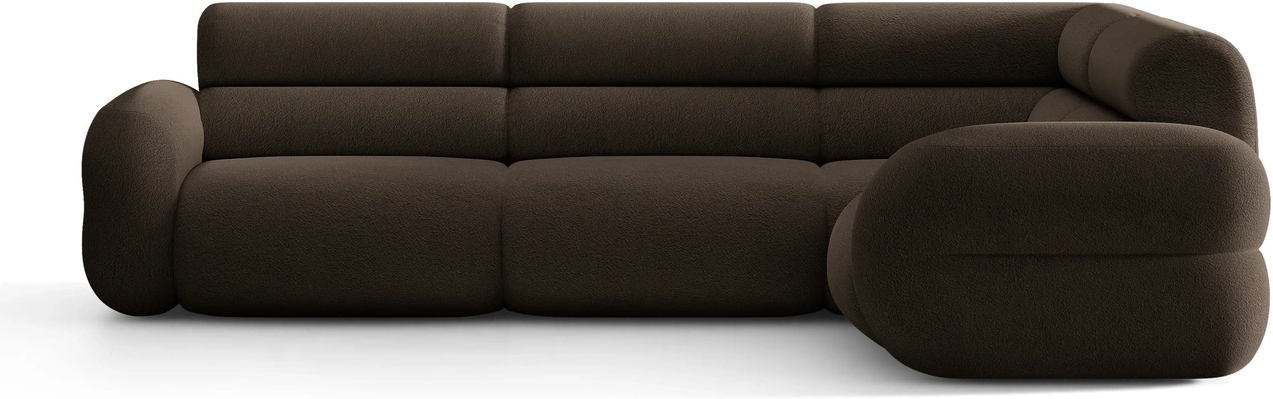 Chaiselongsofa Hjørnesofa Micadoni Neo Højrevendt 295x210 Brun Boucl Baloo 2081 Oekotex Martindale 100 000