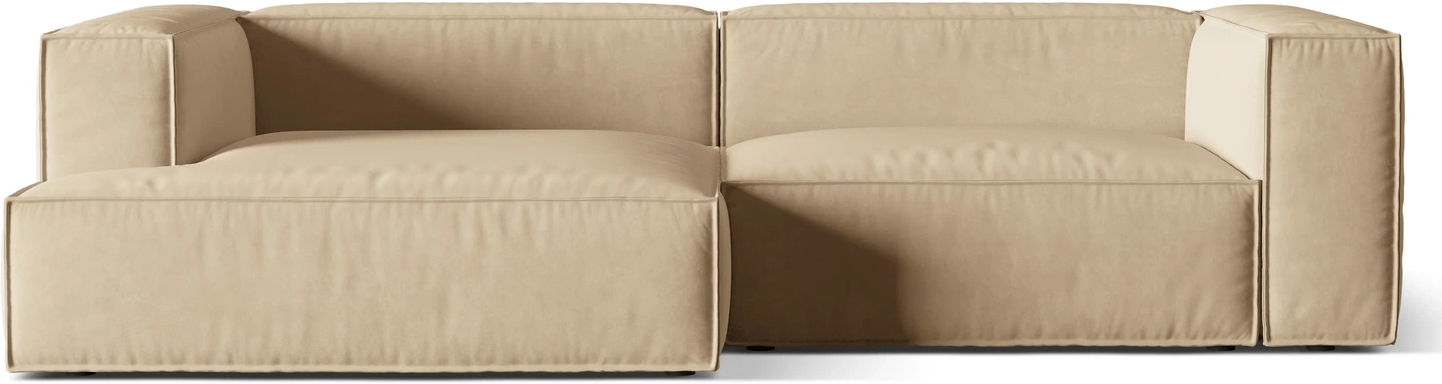 Chaiselongsofa Hjørnesofa Micadoni Nuria Venstrevendt B292 Paris Velour Hudfarvet Plads Til