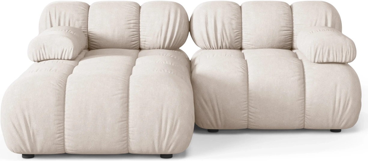 Chaiselongsofa Micadoni Bellis Venstrevendt Beige Liberty Strukturstof Modulopbygget Hjørnesofa Pers