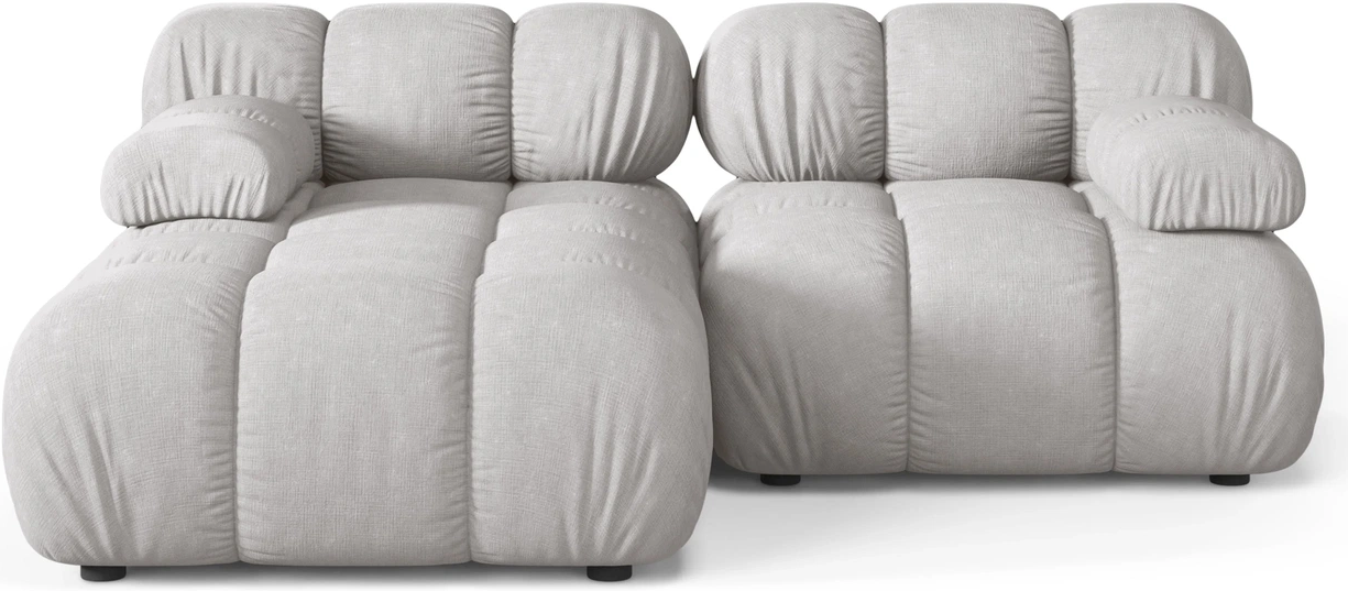 Chaiselongsofa Micadoni Bellis Venstrevendt Lys Grå Liberty Strukturstof Modulopbygget Hjørnesofa B188xd155xh70
