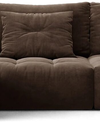 Chaiselongsofa Micadoni Bloom Venstrevendt Mørkebrun Velour 327x152