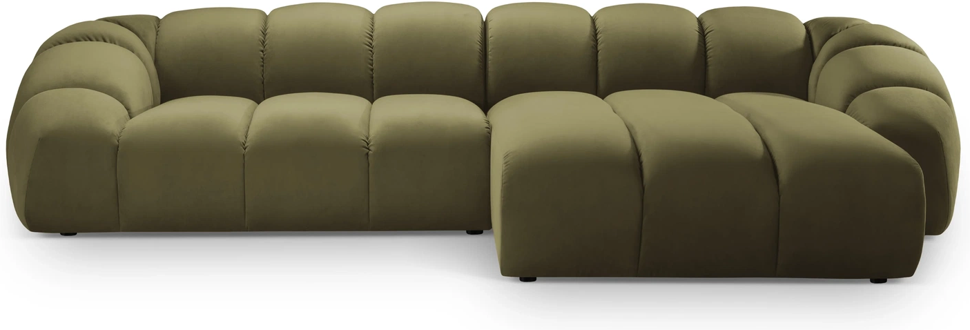 Chaiselongsofa Micadoni Diana Højrevendt Grøn Velour 334x182