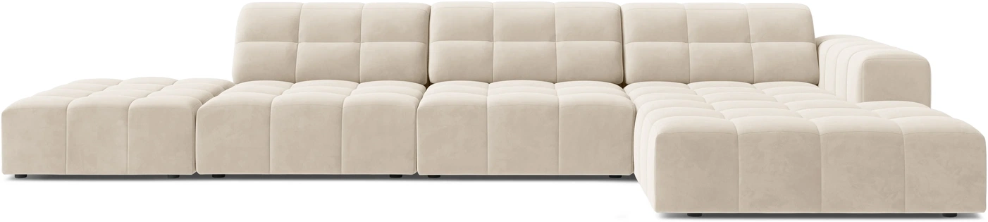 Chaiselongsofa Micadoni Jennifer Gul Velour Højrevendt Hjørnesofa B348 Plads Til Personer