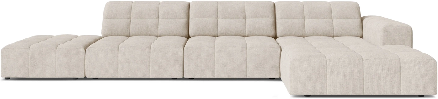 Chaiselongsofa Micadoni Jennifer Hjørnesofa Personers Højrevendt Lys Beige Chenille
