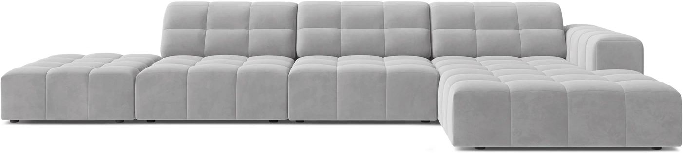 Chaiselongsofa Micadoni Jennifer Højrevendt 348 Sølv Velour Hjørnesofa Plads Til Pers