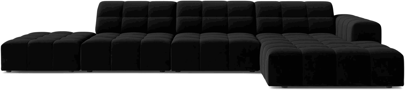 Chaiselongsofa Micadoni Jennifer Højrevendt Sort Velour Hjørnesofa B348d167 Plads Til