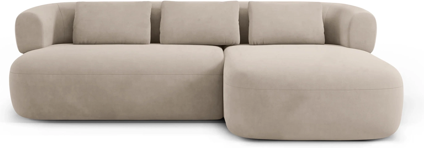 Chaiselongsofa Micadoni Jenny Højrevendt Hjørnesofa 225x145 Beige Velour