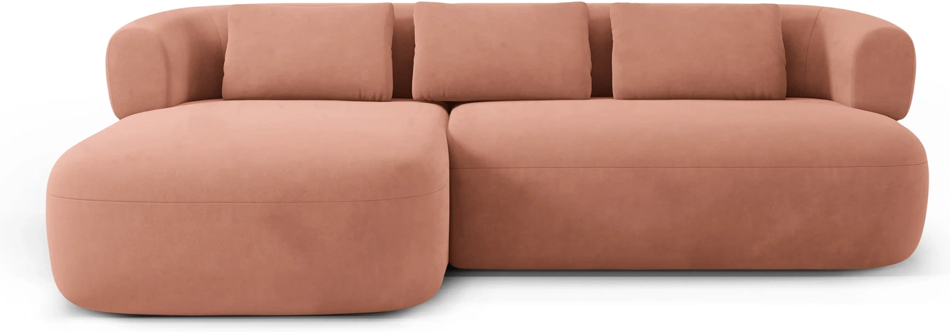 Chaiselongsofa Micadoni Jenny Venstrevendt Rosa Velour Hjørnesofa H73 B225 D145 Personers