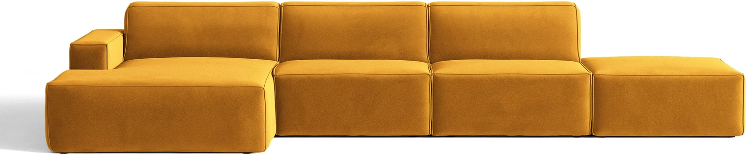 Chaiselongsofa Micadoni Jodie Venstrevendt Gul Velour 341x162