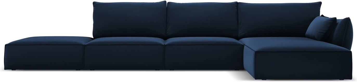 Chaiselongsofa Micadoni Kaelle Højrevendt Kongeblå Velour Pers