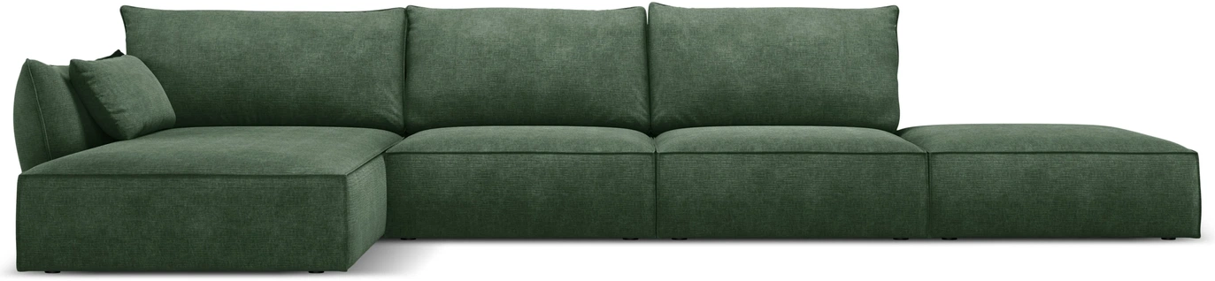 Chaiselongsofa Micadoni Kaelle Venstrevendt 364 Flaskegrøn Chenille