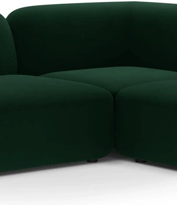 Chaiselongsofa Micadoni Kate Højrevendt Flaskegrøn Velour 252x220