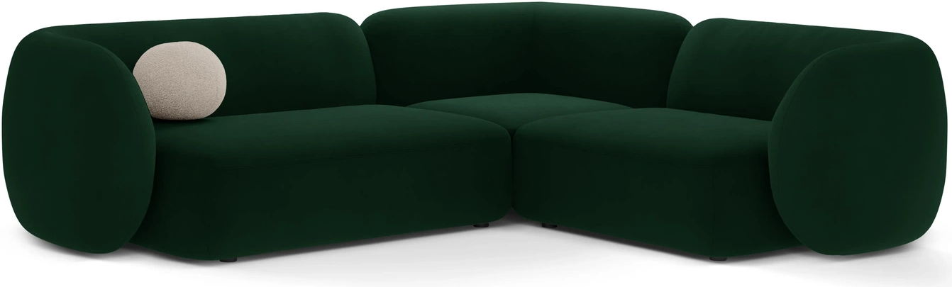 Chaiselongsofa Micadoni Kate Højrevendt Flaskegrøn Velour 252x220