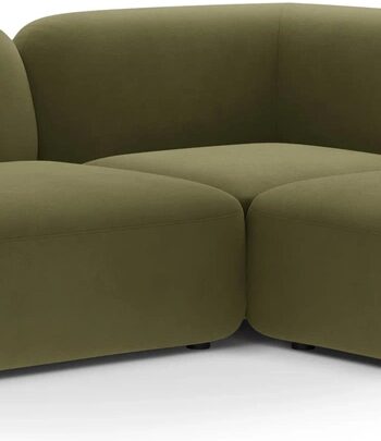 Chaiselongsofa Micadoni Kate Højrevendt Grøn Velour 252x220