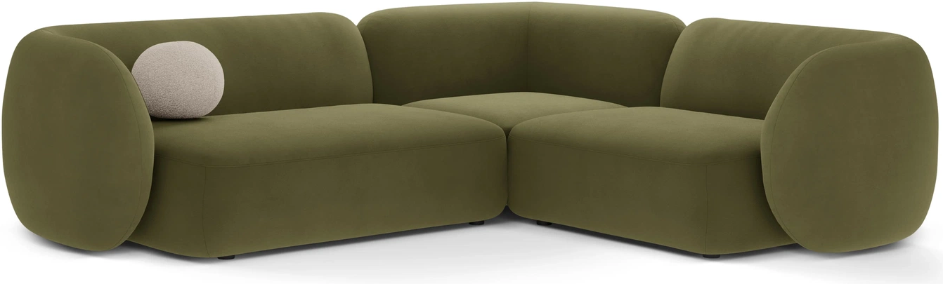 Chaiselongsofa Micadoni Kate Højrevendt Grøn Velour 252x220