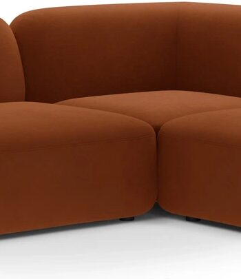 Chaiselongsofa Micadoni Kate Højrevendt Terrakotta Velour 252x220